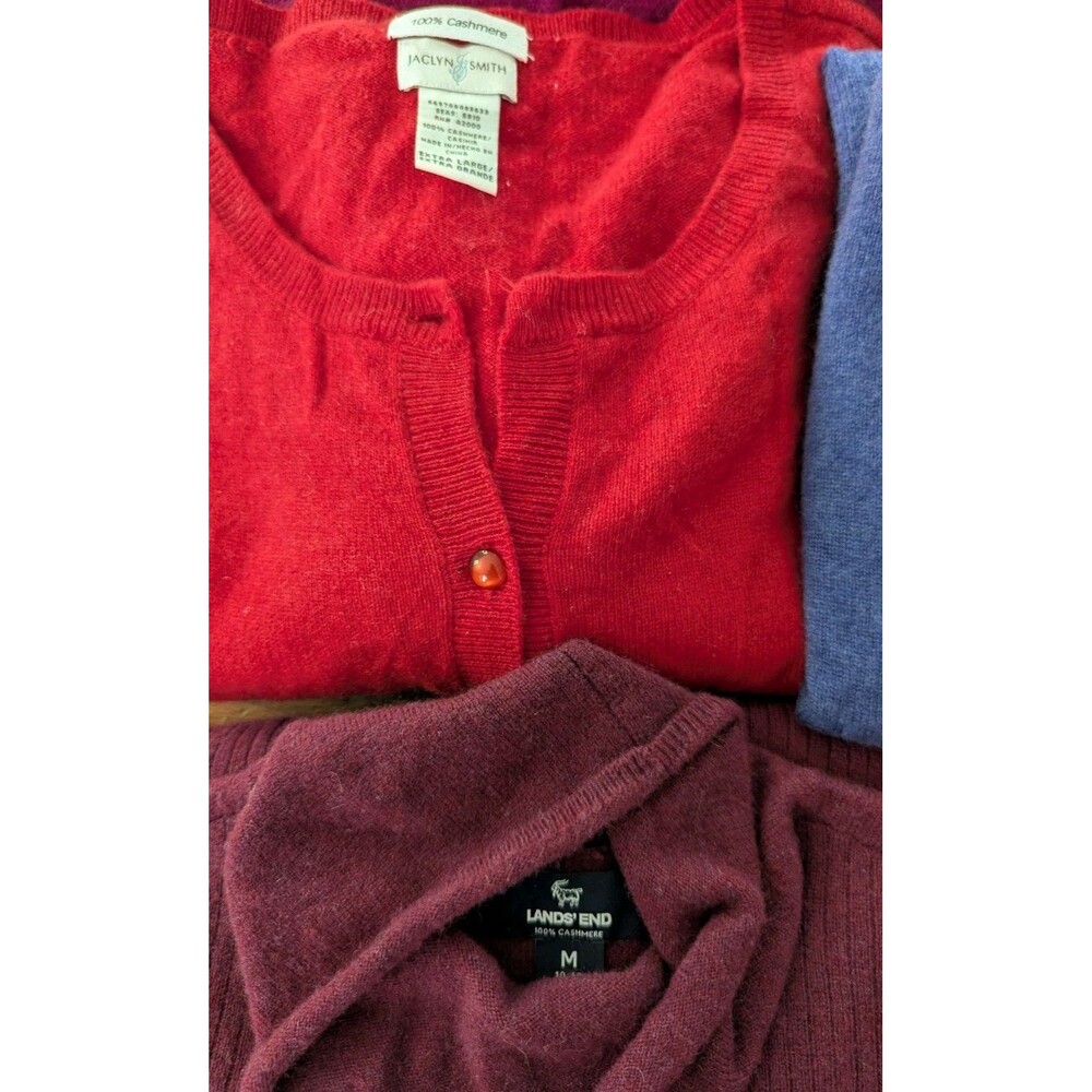 Lot Of 12 100% CASHMERE Sweaters Craft Cutter Lot Colors Brights 7 Lbs Upcycle - Picture 2 of 10